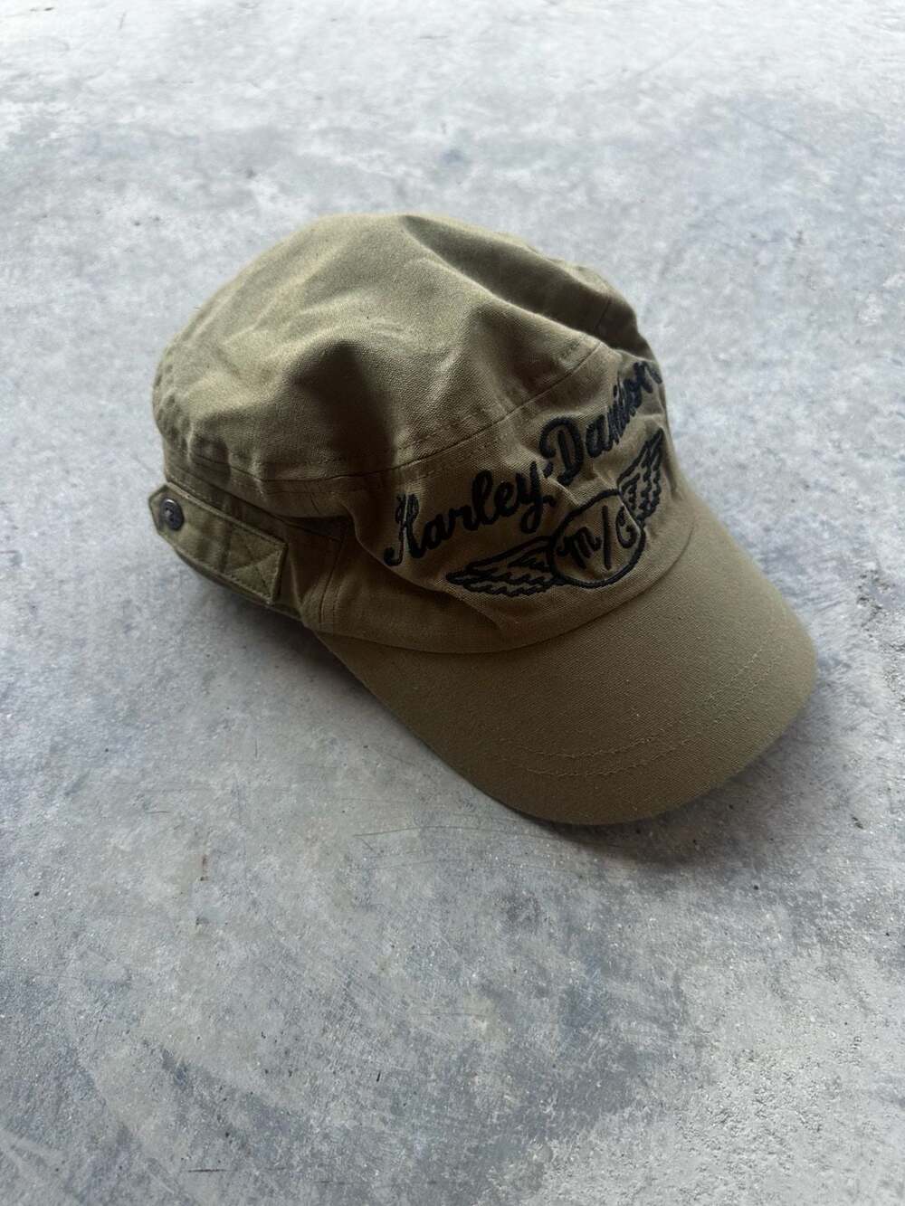 Harley-Davidson Green Tour of Duty Military Cadet Cap M/C Winged Logo